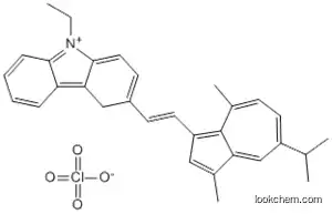 Molecular Structure of 112303-13-6 (4H-Carbazolium,3-[2-[3,8-dimethyl-5-(1-methylethyl)-1-azulenyl]ethenyl]-9-ethyl-,perchlorate)
